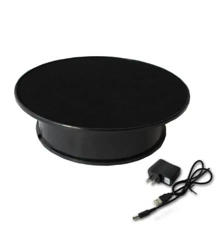 Black flannel Белый бархат Топ моторизованный 360 градусов дисплей ювелирных изделий стенд вращение батареи - Цвет: Black flannel