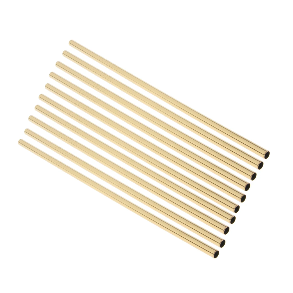 10 шт. многоразовые металлические соломинки для напитков из нержавеющей