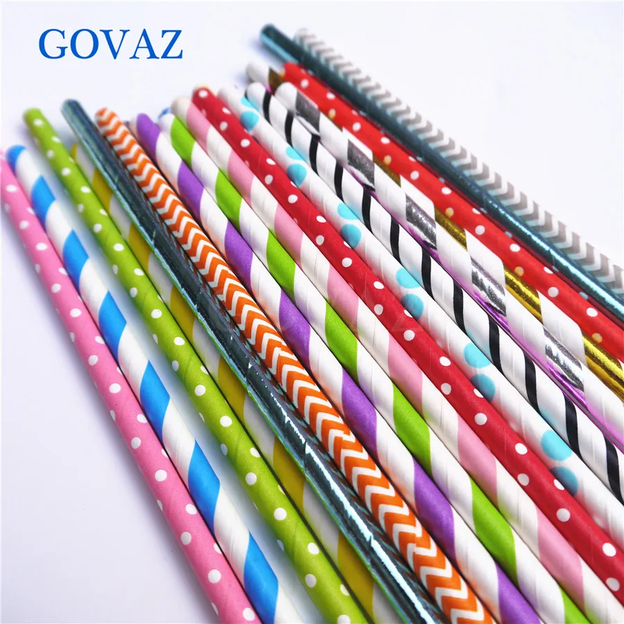 25 шт. цветные бумажные соломинки для вечеринок смешанные детей украшения на день