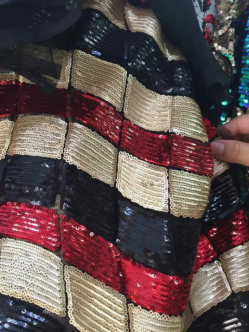 Новое поступление зеленая африканская гипюровая кружевная ткань с пайетками