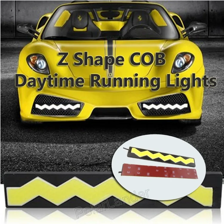 

2015 новый бренд дневного света COB Автомобильный светодиодный водонепроницаемый Бампер декоративная наклейка дневные ходовые огни s 2 шт./лот