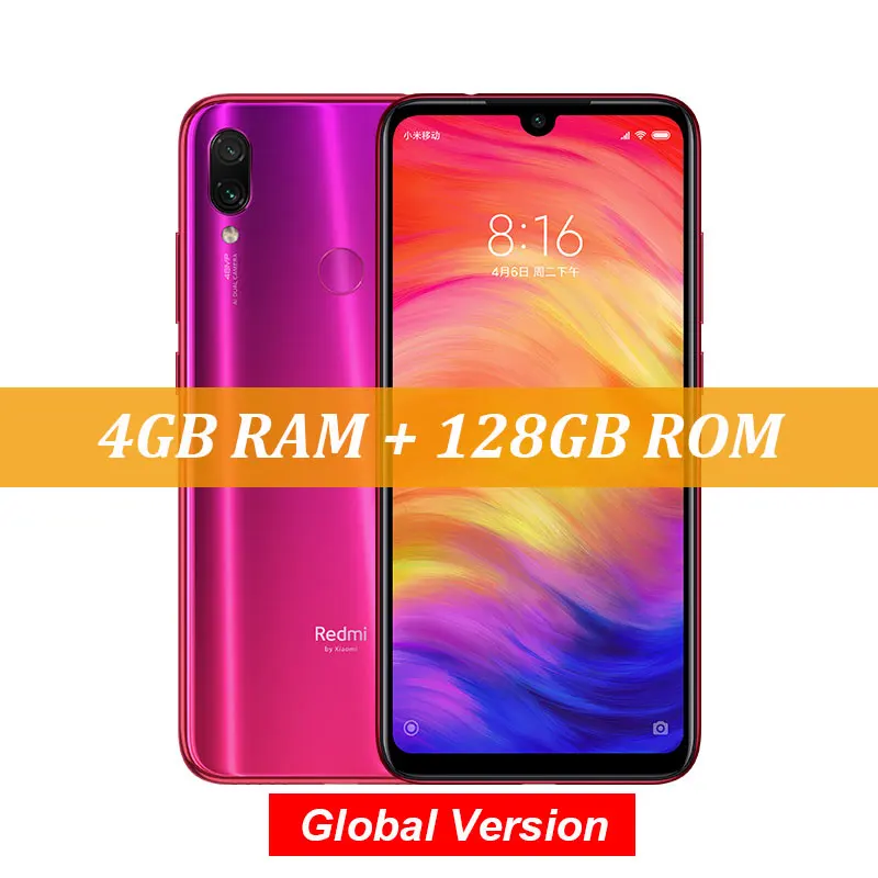 Neptune Red Глобальная версия Xiaomi Redmi Note 7 4 Гб 128 48MP камеры Snapdragon 660 Octa Core 6,3 ''FHD Смартфон QC 4,0 4000 мА/ч, OTA - Цвет: Neptune Red