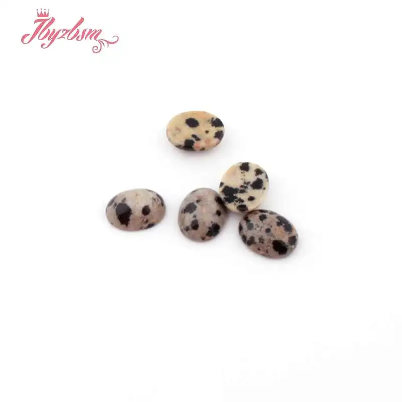 Овальные бусины цвета далматинцев Кабошоны кабины купольные необработанные бусины из натурального камня для DIY Pandandt серьги, кольцо, ювелирные изделия делая 5 шт