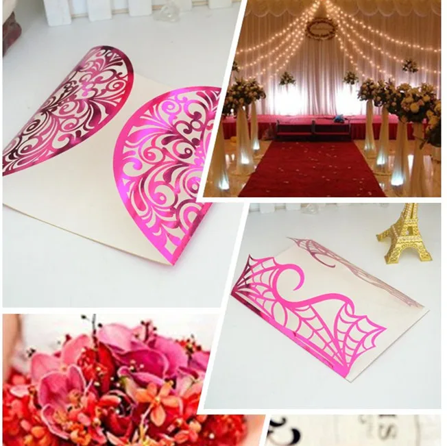 

Hot pink colour beautiful design hot sale invitation card for wedding party decoration