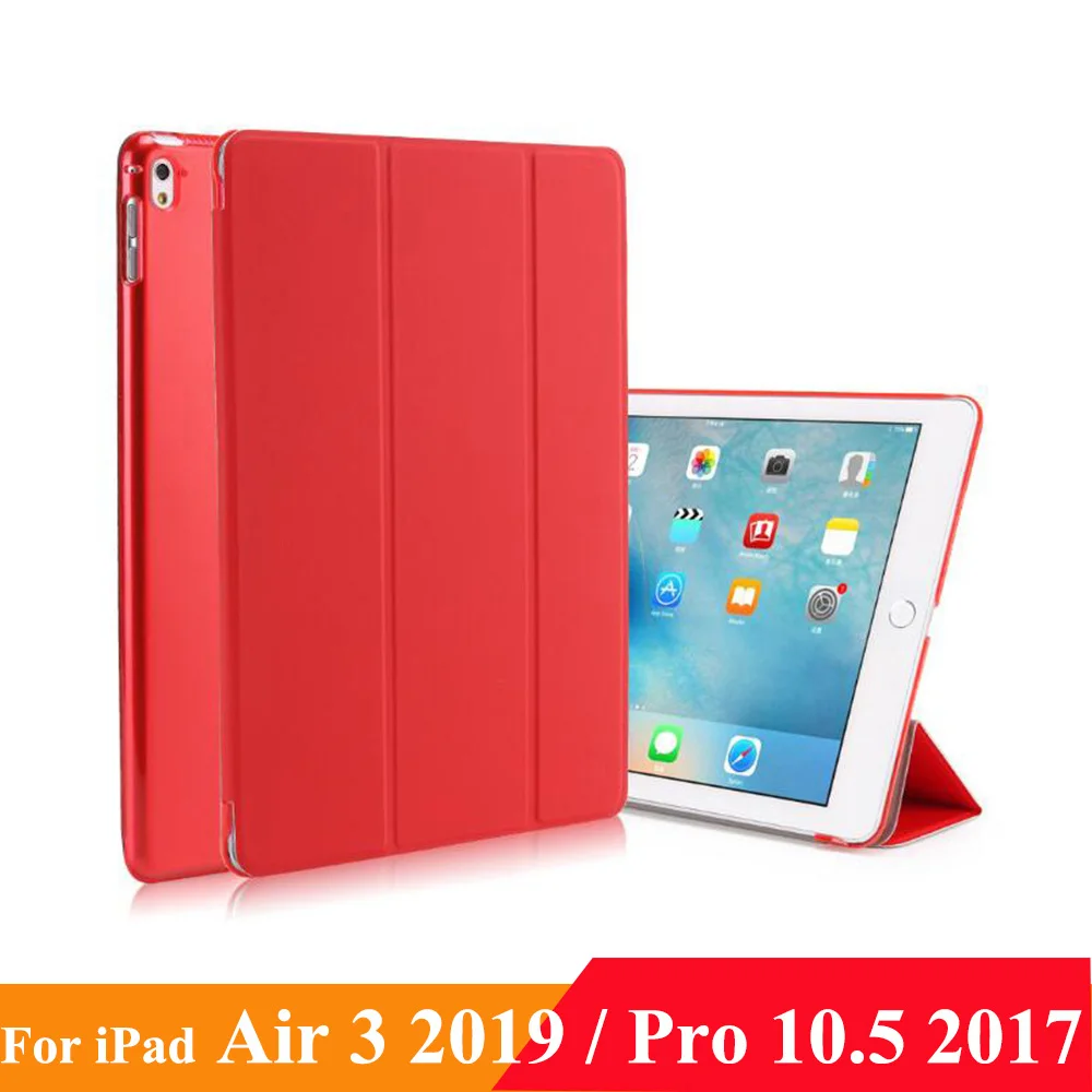 Красный Чехол для iPad Air 10,"(3rd Gen) iPad Pro 10,5, легкий тонкий чехол с полупрозрачной задней защитой - Цвет: Красный