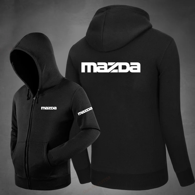 Мужская толстовка на молнии Mazda свободная Вельветовая куртка с капюшоном