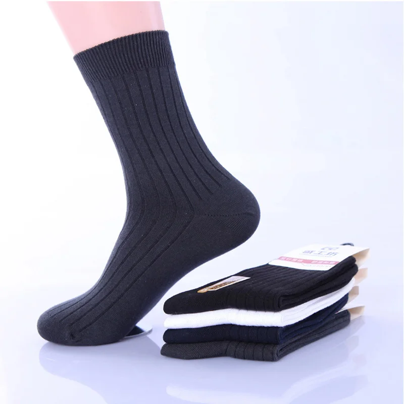 

Freeshipping Fashion spring autumn young boys solid 98% cotton socks thicking sock wholesale 4pair/lot students Teenagers