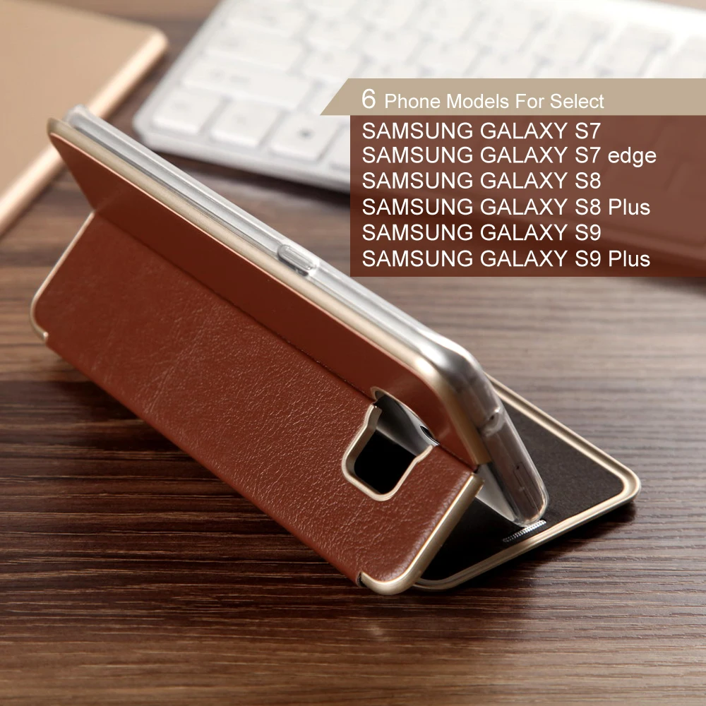 Роскошный Магнитный кожаный флип чехол для Samsung Galaxy S8 S9 S10 S20 Plus Ультратонкий