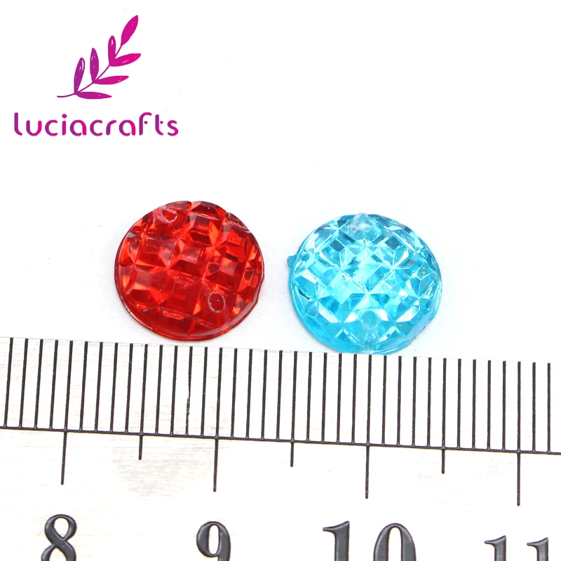 Lucia crafts 50 шт./лот круглые пришивные камни акриловые стразы с плоской обратной