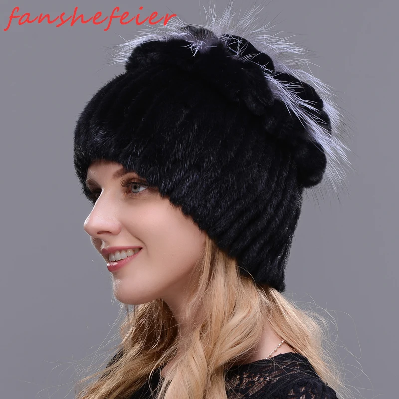 FANSHEFEIER 2019 Новая женская меховая шапка зимняя Лыжная теплая защита ушей норка и из