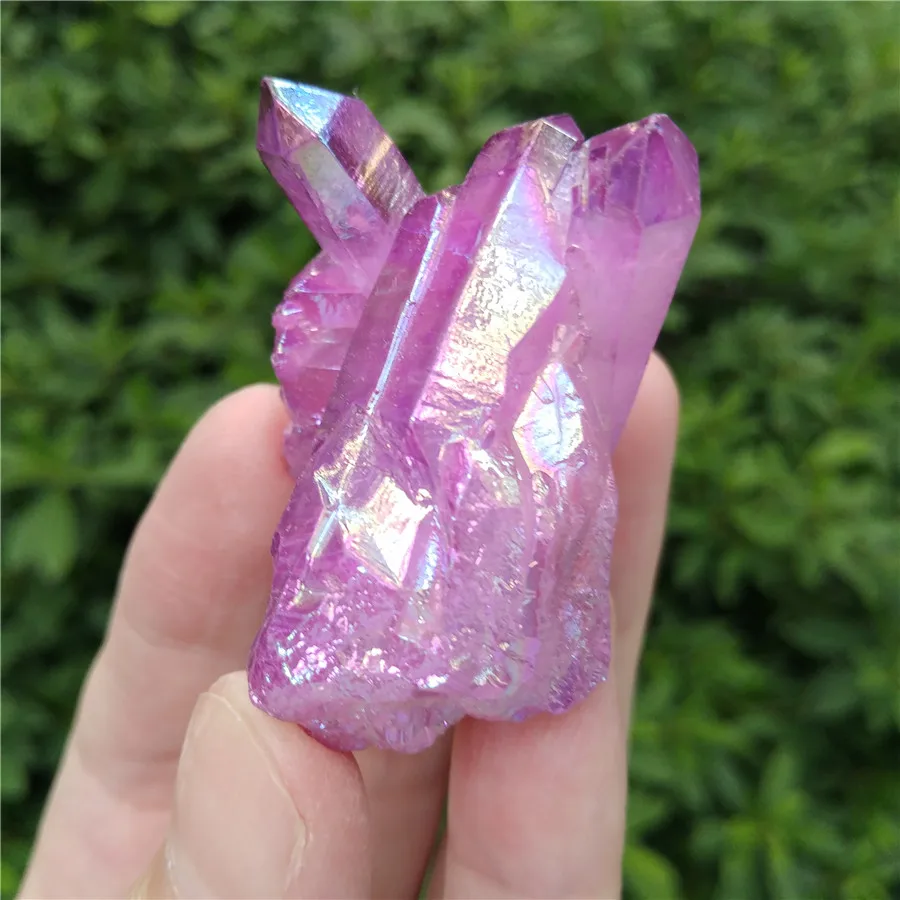 Rainbow Aura Crystal Cluster Purple Red Yellow Quartz Titanium Crystal-Reiki Healing and Terrariums Gift Home Decor | Дом и сад