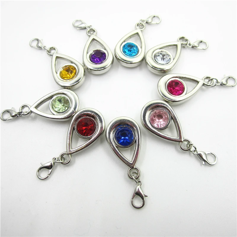 

50pcs/lot Mix random color CCB crystal teardrop dangle charms Lobster clasp charms for bracelet necklace diy jewelry accessory