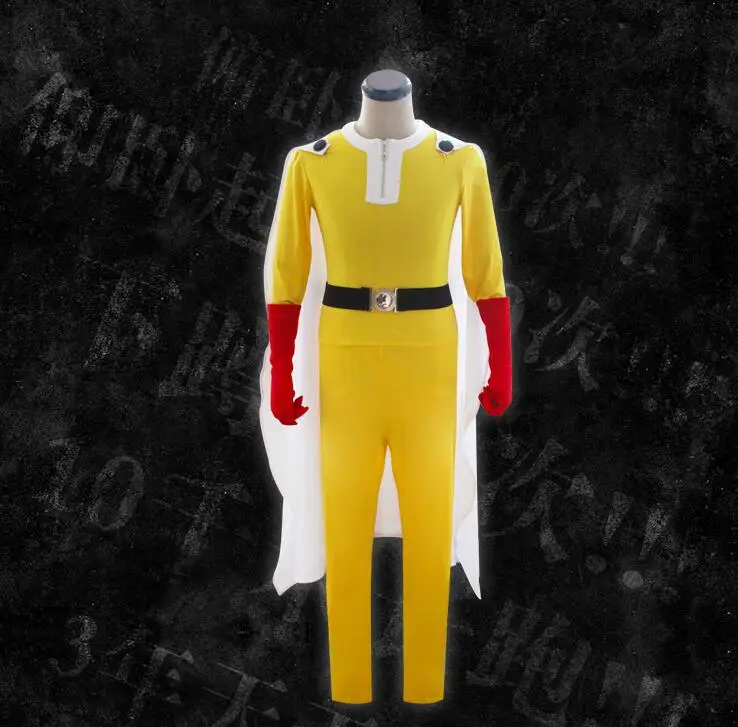 

2018 High Quality ONE PUNCH MAN Cosplay Costumes Super Hero Saitama Cosplay Unisex Halloween Fancy Jumpsuits Outfits Full Set