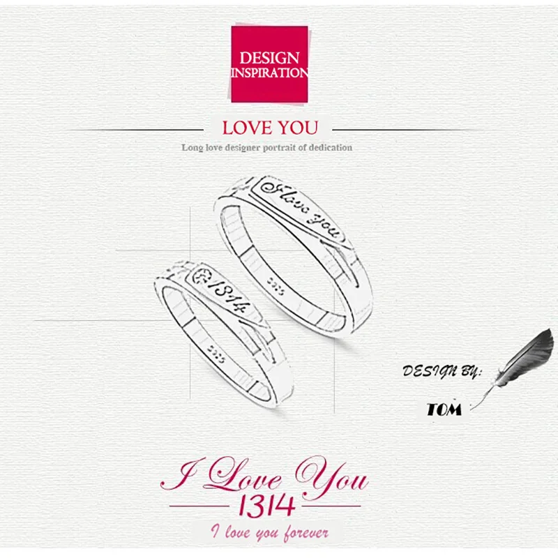 Mavis JEWELS Tension Setting lover Rings for Men Women Silver 925 Ring couple ring gift one pair Fine Jewelry LV20 | Украшения и