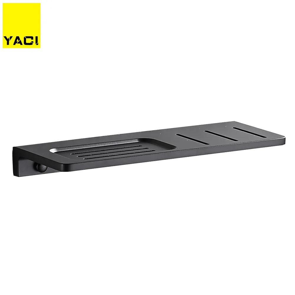 YACI Space Aluminum Black Soap Dish Wall Mounted Bathroom Accessories Product Holder Tray Rack | Обустройство дома