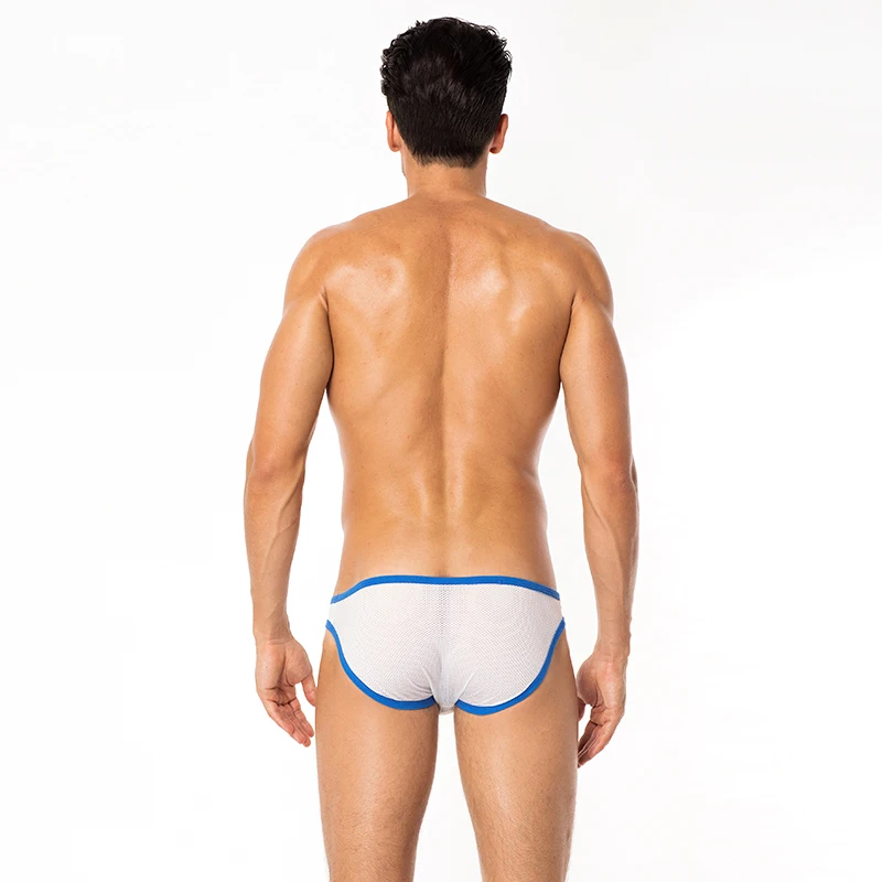 Супер тонкий прозрачный Блестящий шелк Cueca Gay Нижнее белье Мужские трусы Дешевое