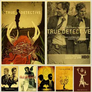 Винтажные плакаты в стиле ретро из фильма True detective, Крафтовая бумага, Высококачественная живопись для домашнего декора, настенные Стикеры
