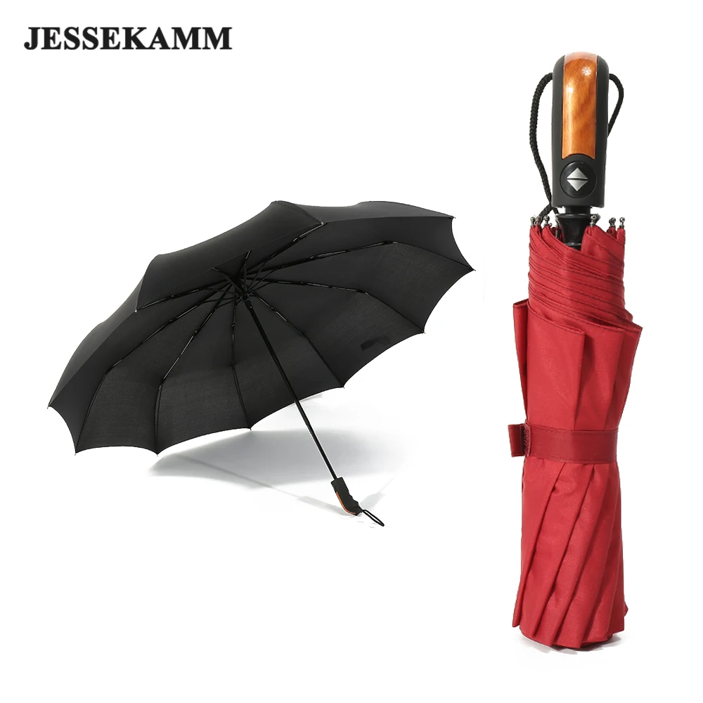 Новый дизайн зонтика JESSE KAMM 24 дюйма 10 ребер компактное автоматическое открытие