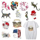 Животные Утюг на теплопередача патчи для одежды Бесплатная доставка DIY полосы аппликация на футболку пользовательские наклейки Термальность патчи аксессуар патч