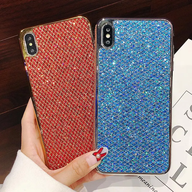 Чехол для телефона Roc Joan Fish Scale с блестками Apple iPhone X XR XS Max 8 7 6 6S Plus 5 5S SE мягкий чехол