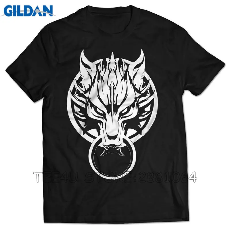 Tee4u Винтаж футболки мужские Final Fantasy VII Фенрир топ с круглым вырезом футболка