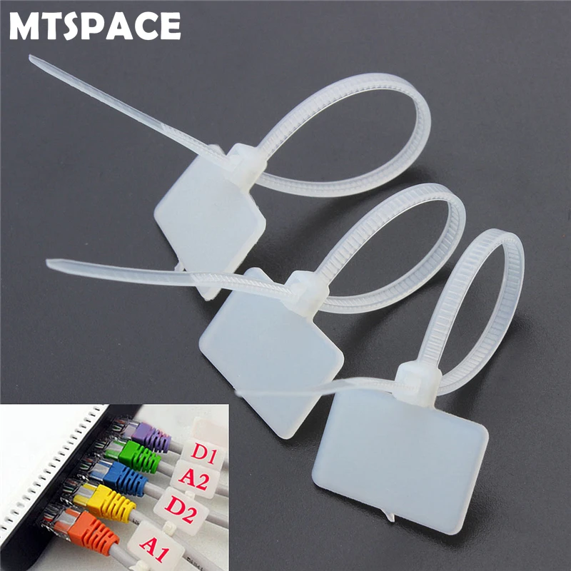 

MTSPACE 100 шт. нейлоновые самоблокирующиеся стяжки белого цвета