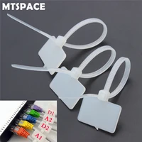 mtspace 100pcs zip ties write wire power cable label mark tag nylon self locking tie network cable marker cord wire strap zip