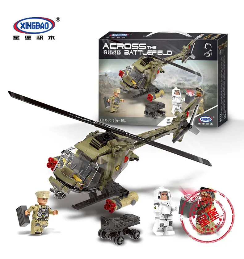 XINGBAO 06013 настоящий 621 шт военные серии Les Combats Helicoptere Ensemble Blocs de Construction Briques Drole De