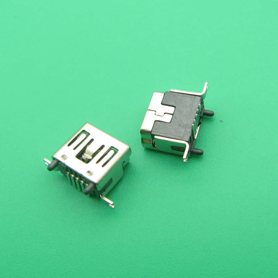 10 шт. мини-USB Тип B гнездо 5-контактный DIP вертикальные ножки PCB 180 градусов разъем V3
