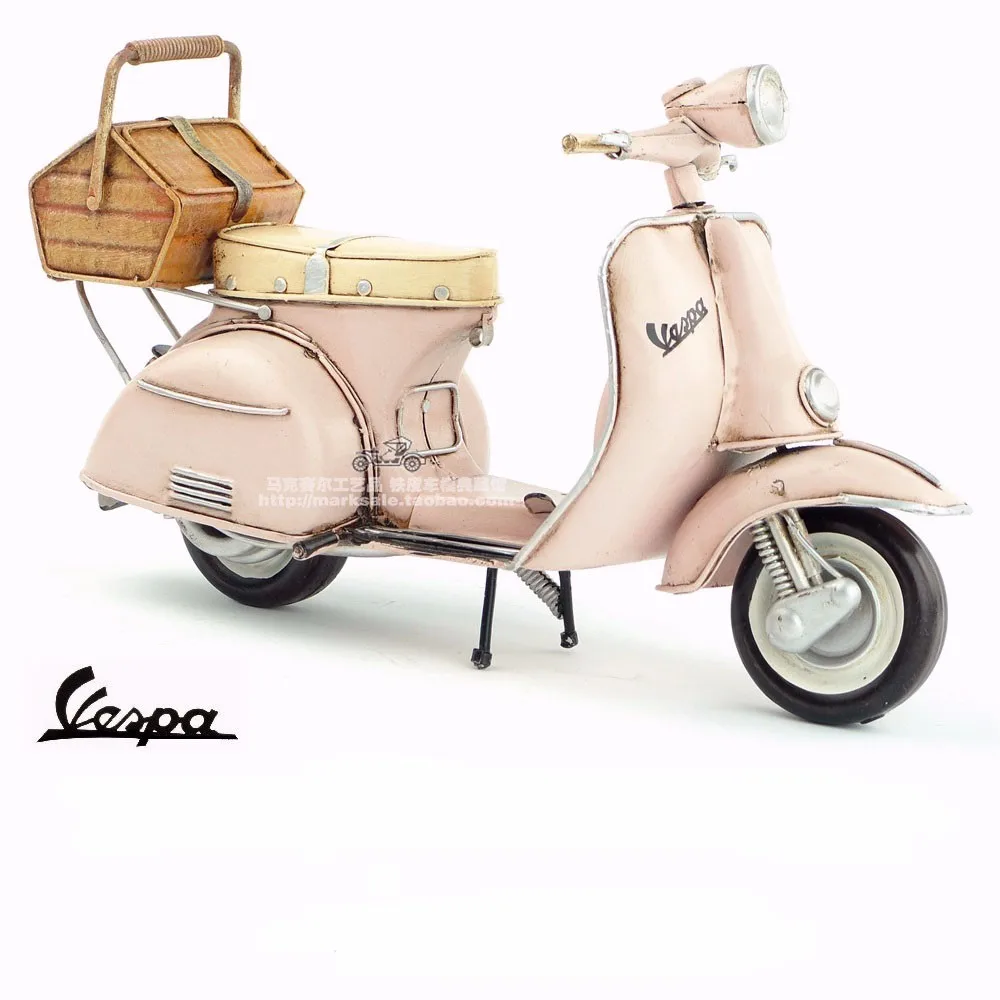 Новая модель мотоцикла ручной работы 1965 VESPA металлический мотоцикл артефакт модель игрушки для коллекции подарок украшение