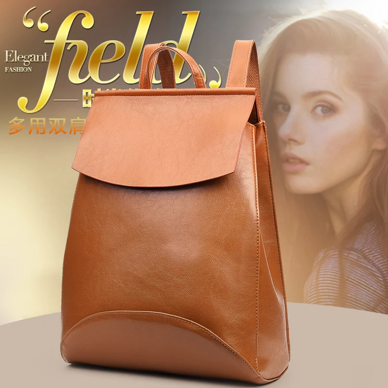 Женский винтажный рюкзак дизайнерский кожаный высокого качества для девочек