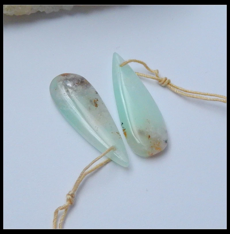 Натуральный камень Chrysoprase капли воды бусины для серег 32x11x4 мм 4,5 г полудрагоценный камень красота ювелирные изделия женские серьги