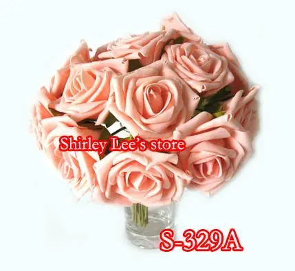 Wholesale--72 BUNCHES=432 Fabulous (6CM) BIG FOAM ROSE  BUNCH  IN LIGHT PINK *(FREE SHIPPING BY EMS)