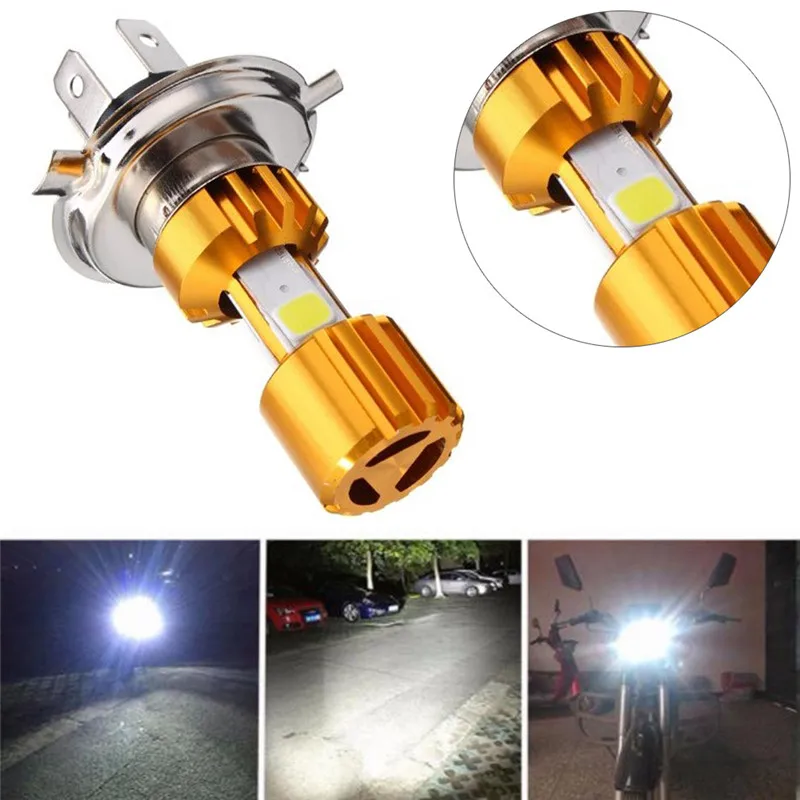 

Motorcycle headlight bulb H4 LED 3 COB high and low beam Moto LED headlight motorcycle LED lamp conversion kit bulb 6000K