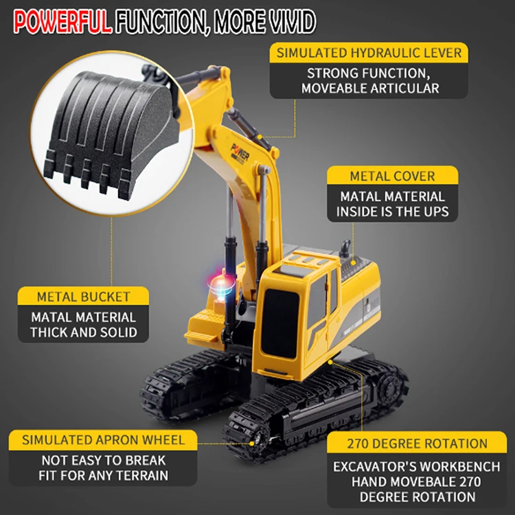 RC грузовик 6CH экскаватор Backhoes бульдозер экскаватор сплав дистанционного управления Инженерная модель автомобиля электронные игрушки для детей хобби