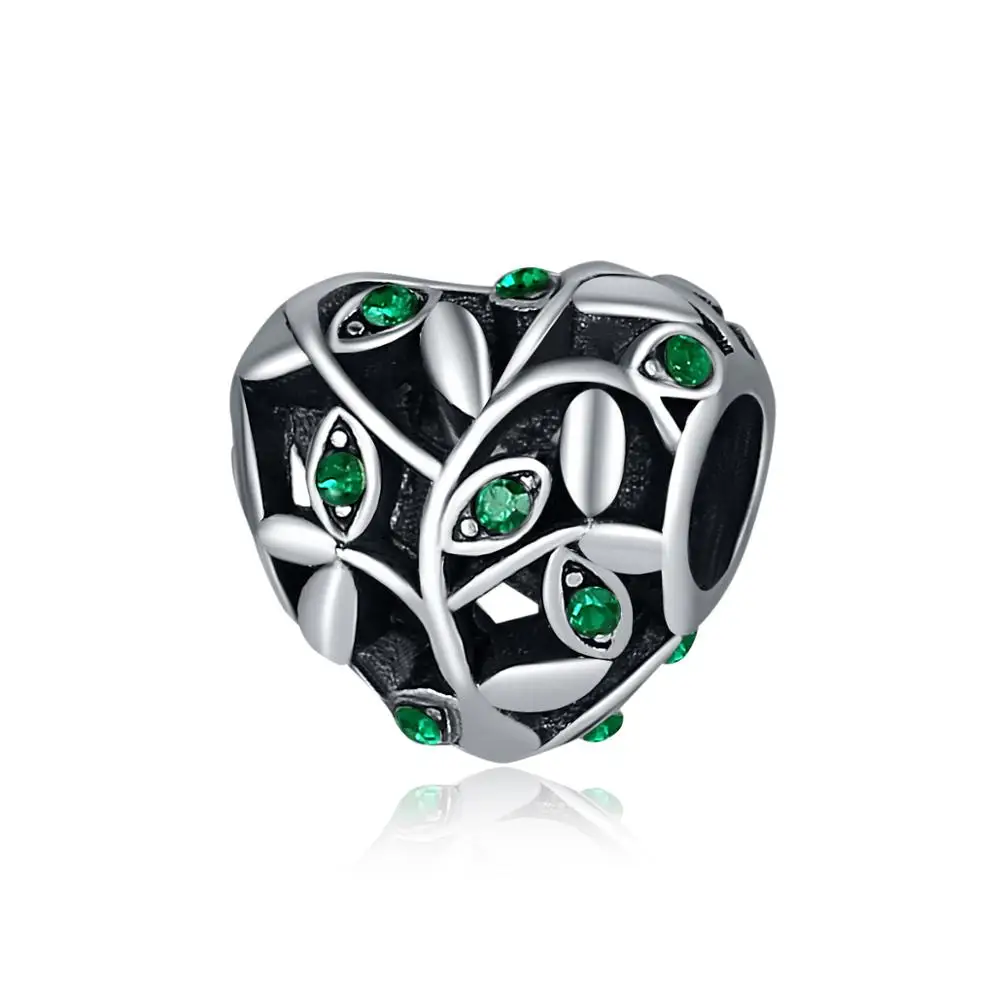 A1275 green Очаровательные бусины в виде сердца fan of love first my mother подходит для оригинальных браслетов Pandora DIY для изготовления женских ювелирных изделий Сделай Сам berloques - Цвет: A1275 green