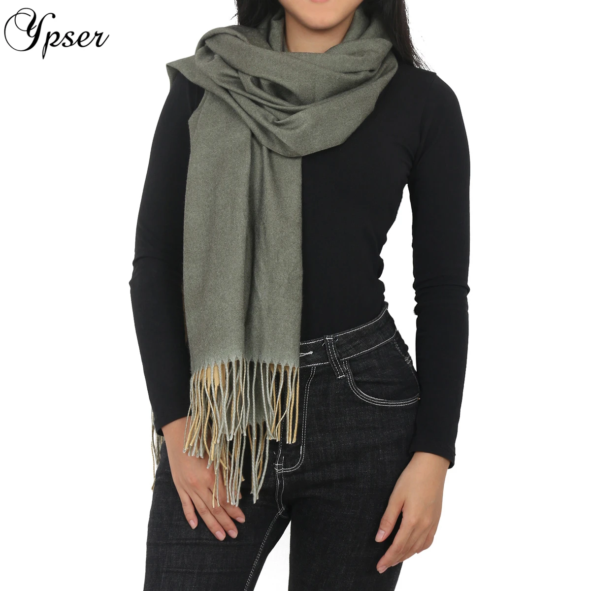 Ypser 2018 зимний женский большой кашемировый шарф однотонные мягкие шарфы для