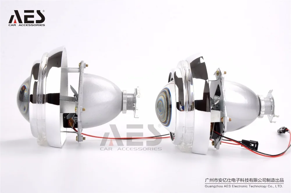 Лучшие продажи светодиодный обтекатель AES 12V 2 шт. Светодиодный Интегрированный Ангельские глазки кожух для 3 дюймов объектив проектора WST Kioto светодиодный Q5 King Kong Q5