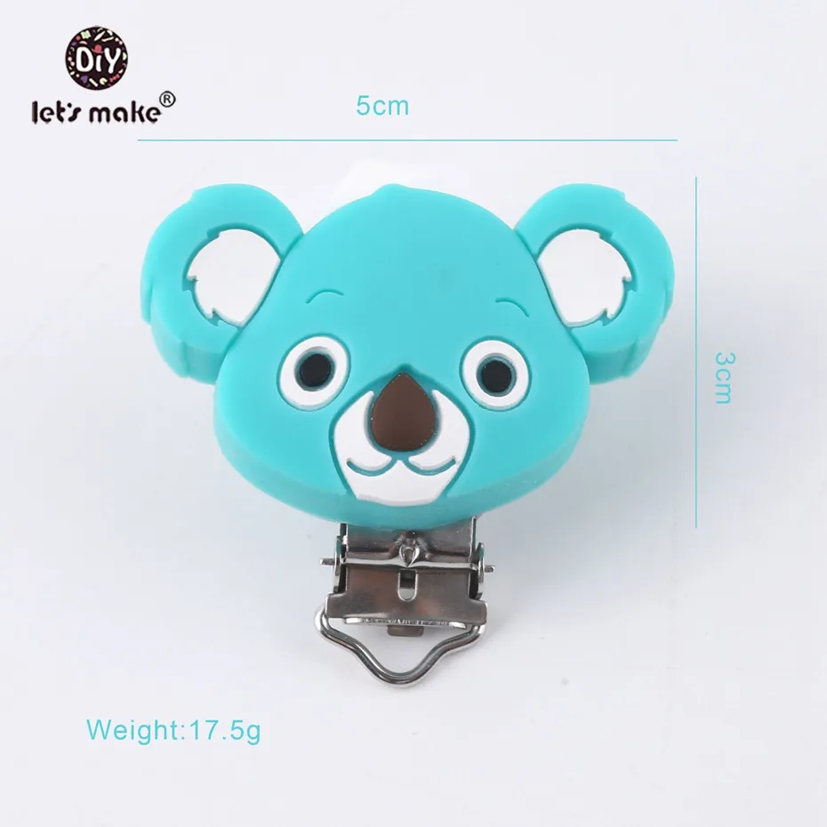 1 шт. зажим для соски Let's Make милый коала силиконовый Прорезыватель зубов