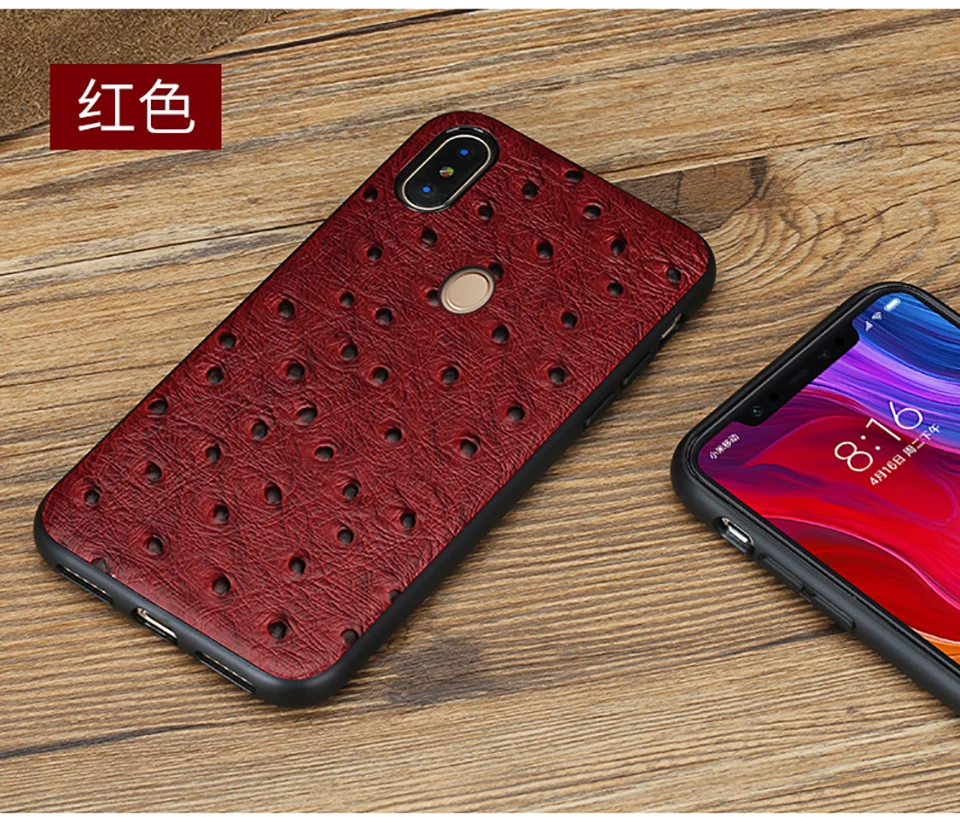Чехол из натуральной кожи с узором страуса для Xiaomi mi 8 8SE 9se A2 mi x 2S mi 6 max 3 Red mi Note 7 pro защита от падения