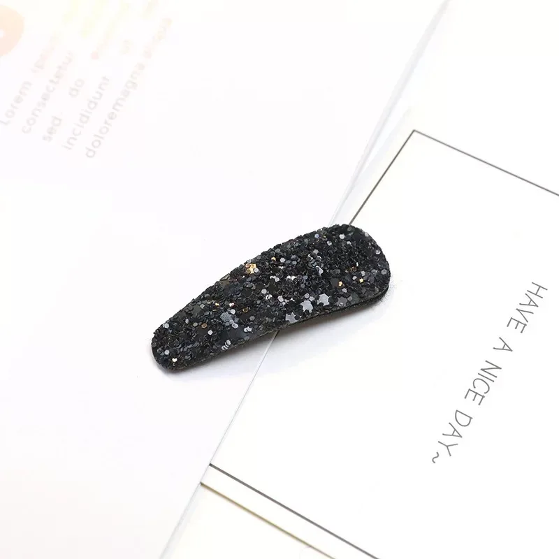 Small black 1 шт. новая корейская мода цвет блестки заколка в виде геометрических фигур в форме капли женские аксессуары для Волос Стайлинг для волос acces - Окраска металла: Small black