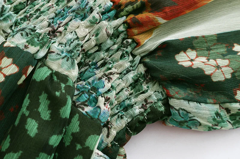 Новая Мода vestidos женское винтажное шифоновое платье миди с длинным рукавом и