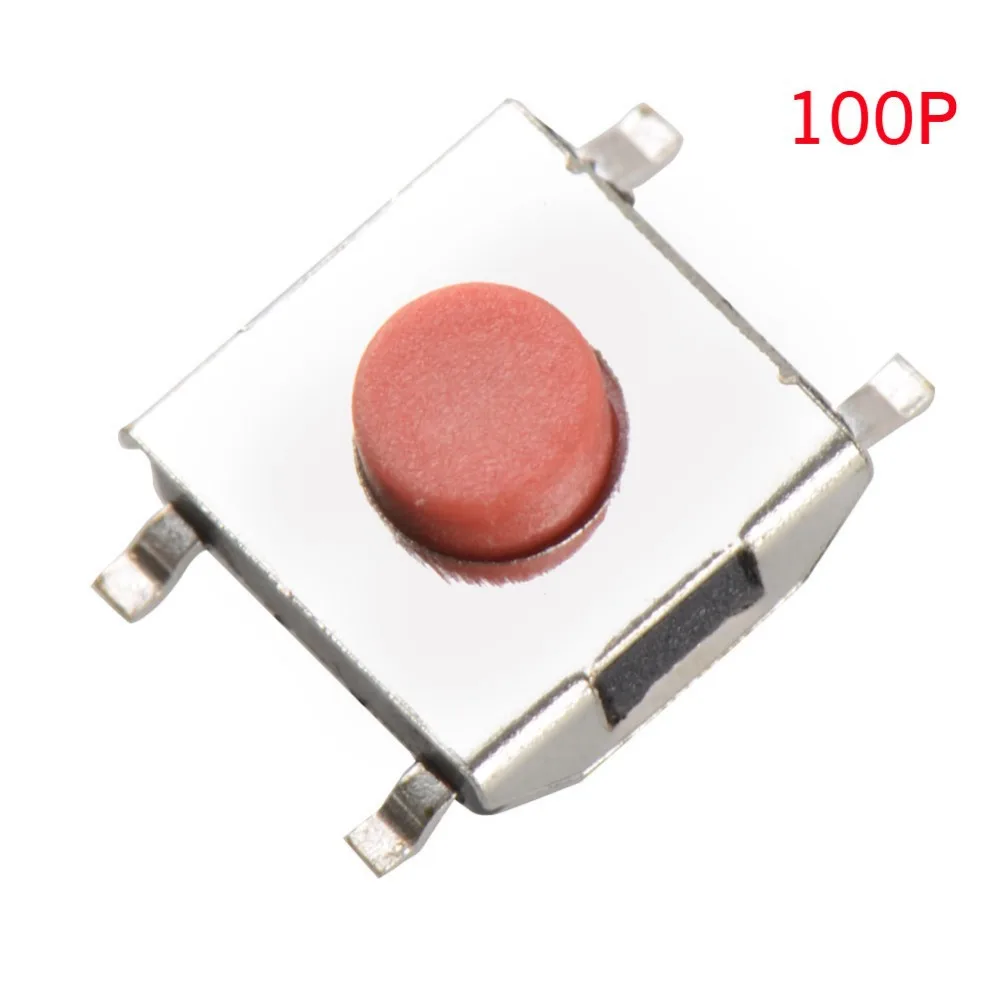 100 шт./лот SMD сенсорная кнопка ключ переключатель мгновенного Такт 4 Пина 6*6*2 5 мм