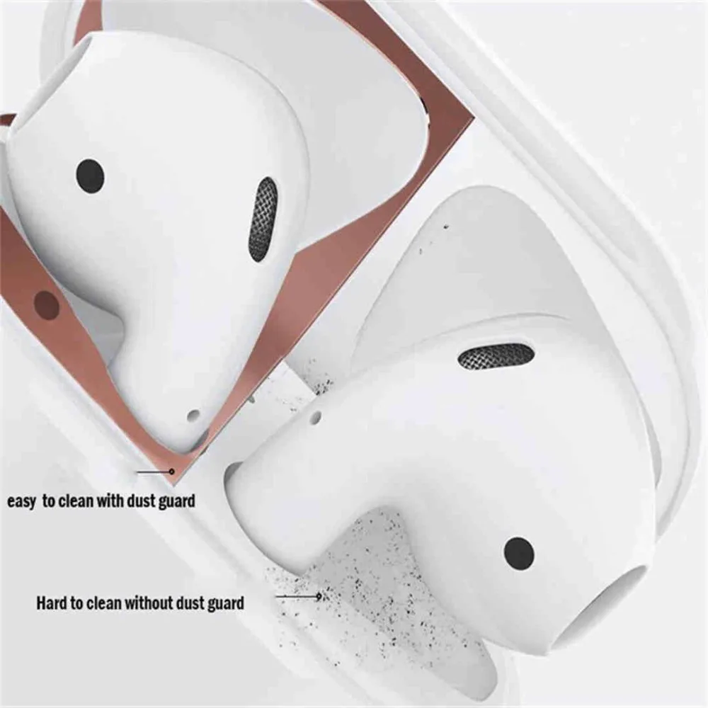 Металлическая защита от пыли для Apple AirPods чехол аксессуар защитная наклейка кожи