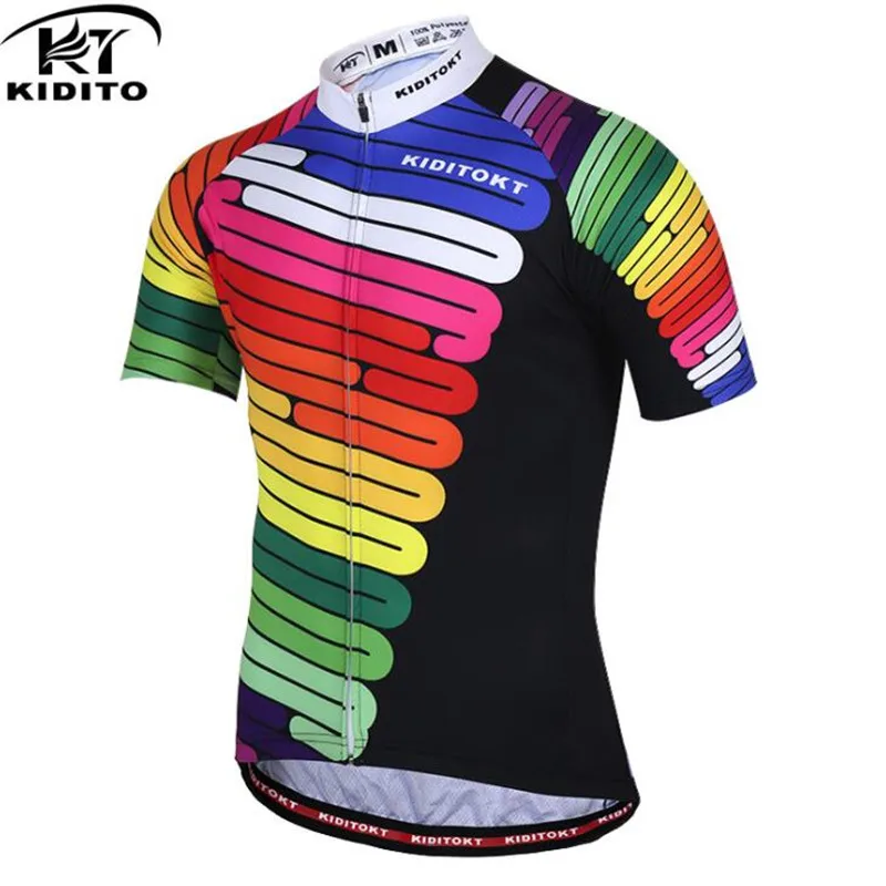 Cycling Jersey only Kiditokt Pro велосипедная майка мужская с коротким рукавом mtb bycicle велосипедная Одежда Мужская одежда для велоспорта - Цвет: Cycling Jersey only