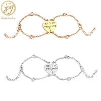 zhijia best friends forever bracelets for women friendship jewelry bff bracelets gold silver 2 heart shape bff chain bracelets