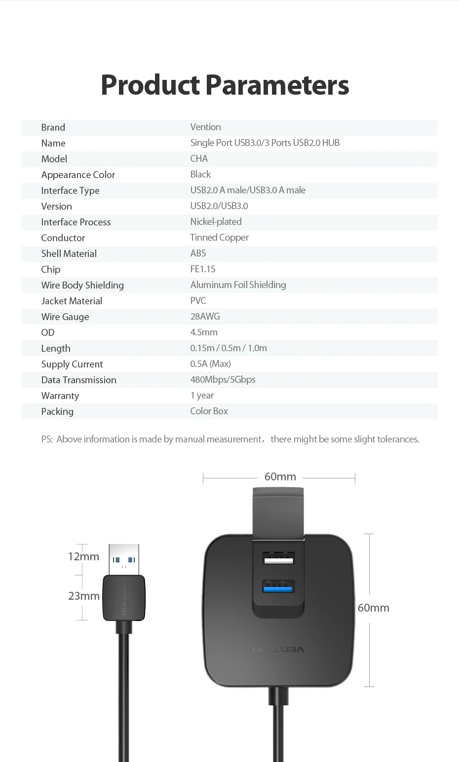 Vention высокоскоростной 4 порта USB 2,0 концентратор USB порт USB 3,0 концентратор портативный OTG концентратор USB разветвитель для Apple Macbook Air ноутбук ПК планшет