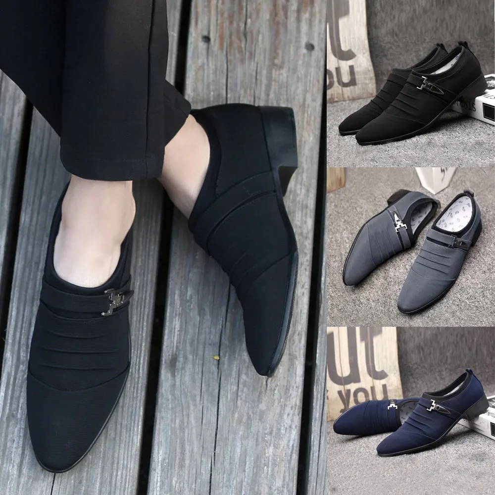 Zapatos hombre vestir/Мужская Свадебная парусиновая обувь; дышащая официальная кожаная обувь; коллекция года; повседневные мужские лоферы на плоской подошве; Jan8