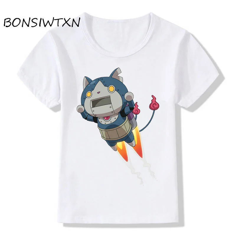 Bonsiwtxn дети печати йо Kai Watch логотип Футболка О образным вырезом короткий рукав