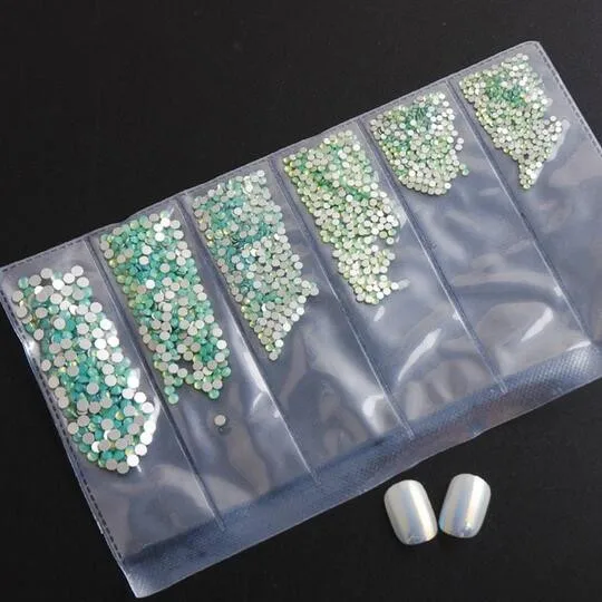 green opal 1728 шт. прозрачный кристалл Стекло Камни SS3-SS10 multi малых размеров Дизайн ногтей плоской задней горный хрусталь для Гвозди 3D Дизайн ногтей - Цвет: green opal